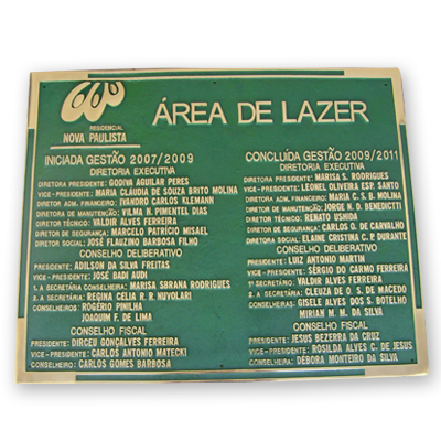 Placa de Bronze Fundido