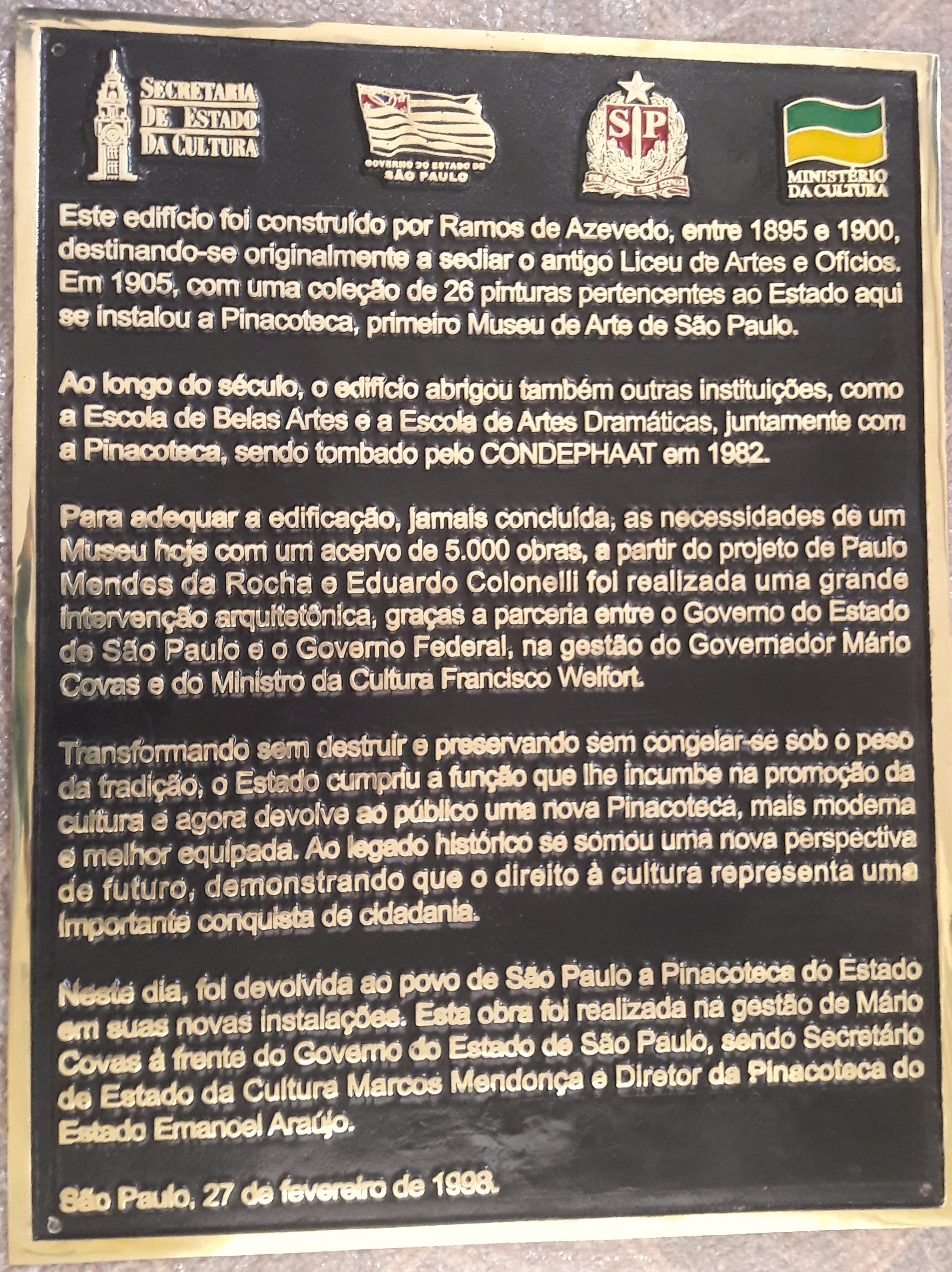 Placa de Bronze Fundido