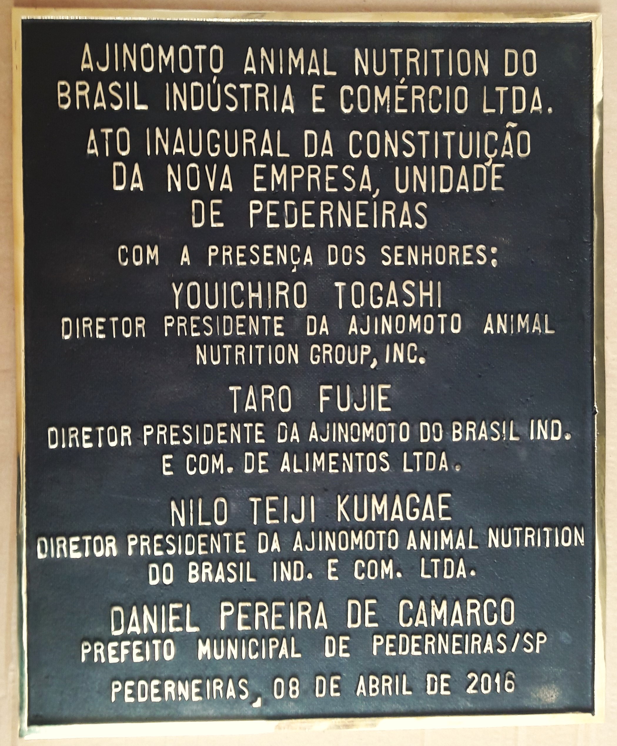 PLACA DE BRONZE FUNDIDO