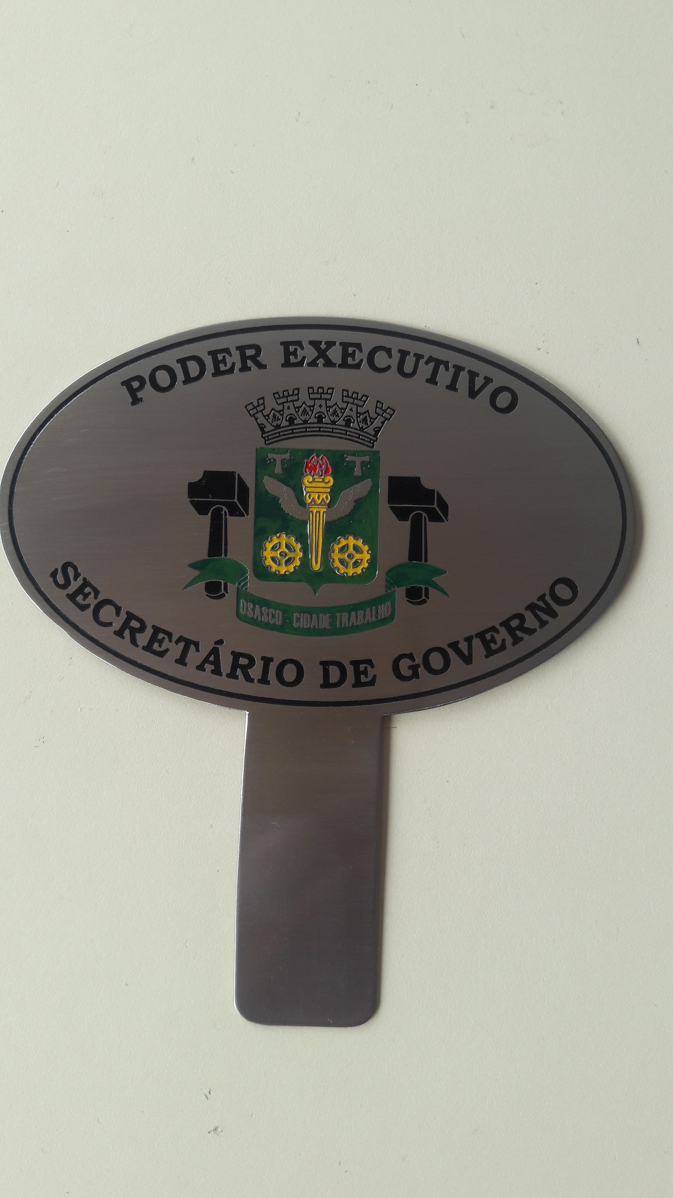 Placa Oval Painel de Carro