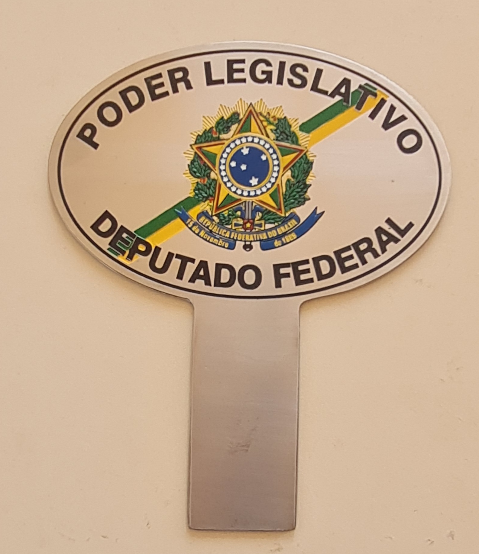 Placa Oval Painel de Carro
