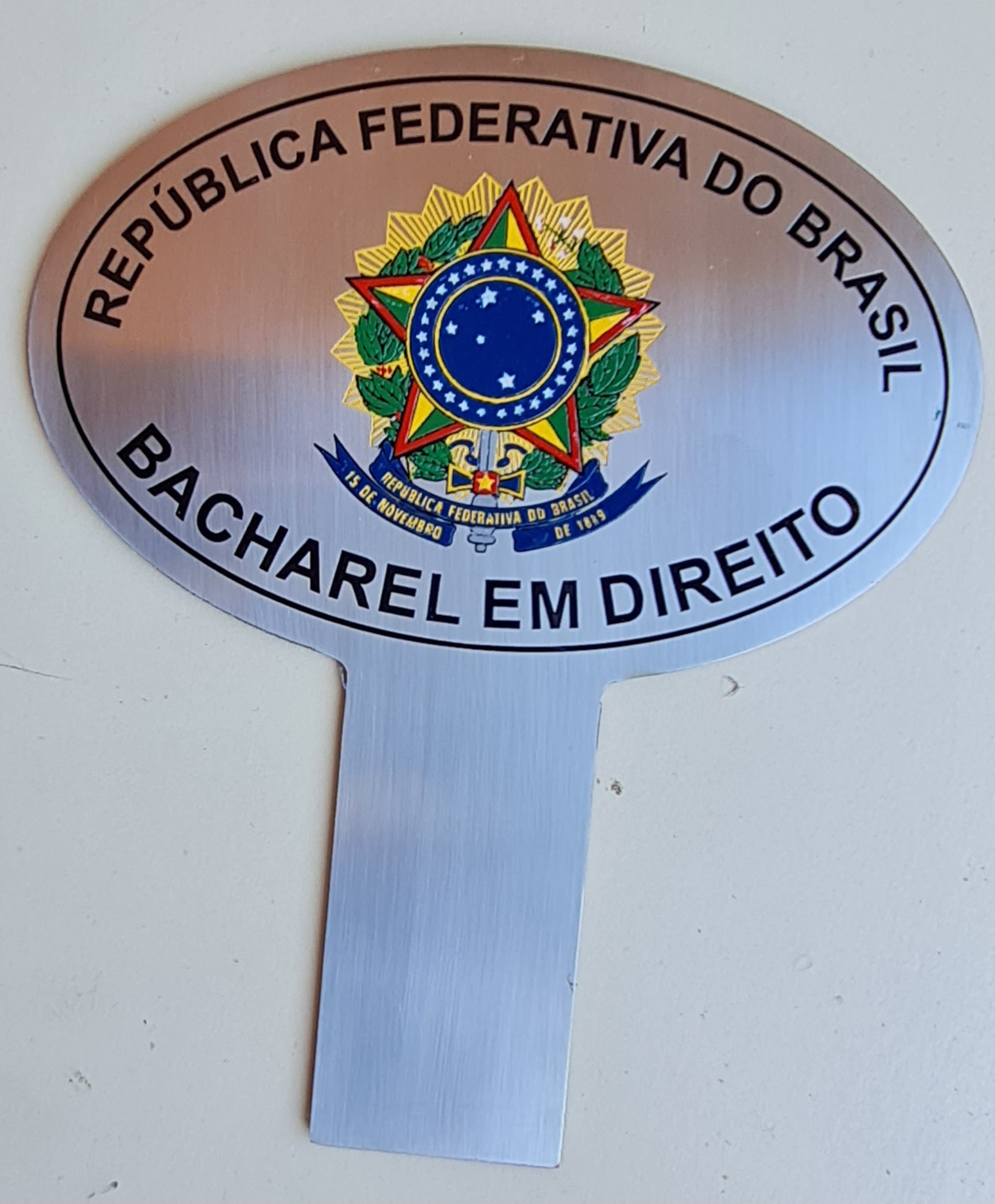 Placa Oval Painel de Carro