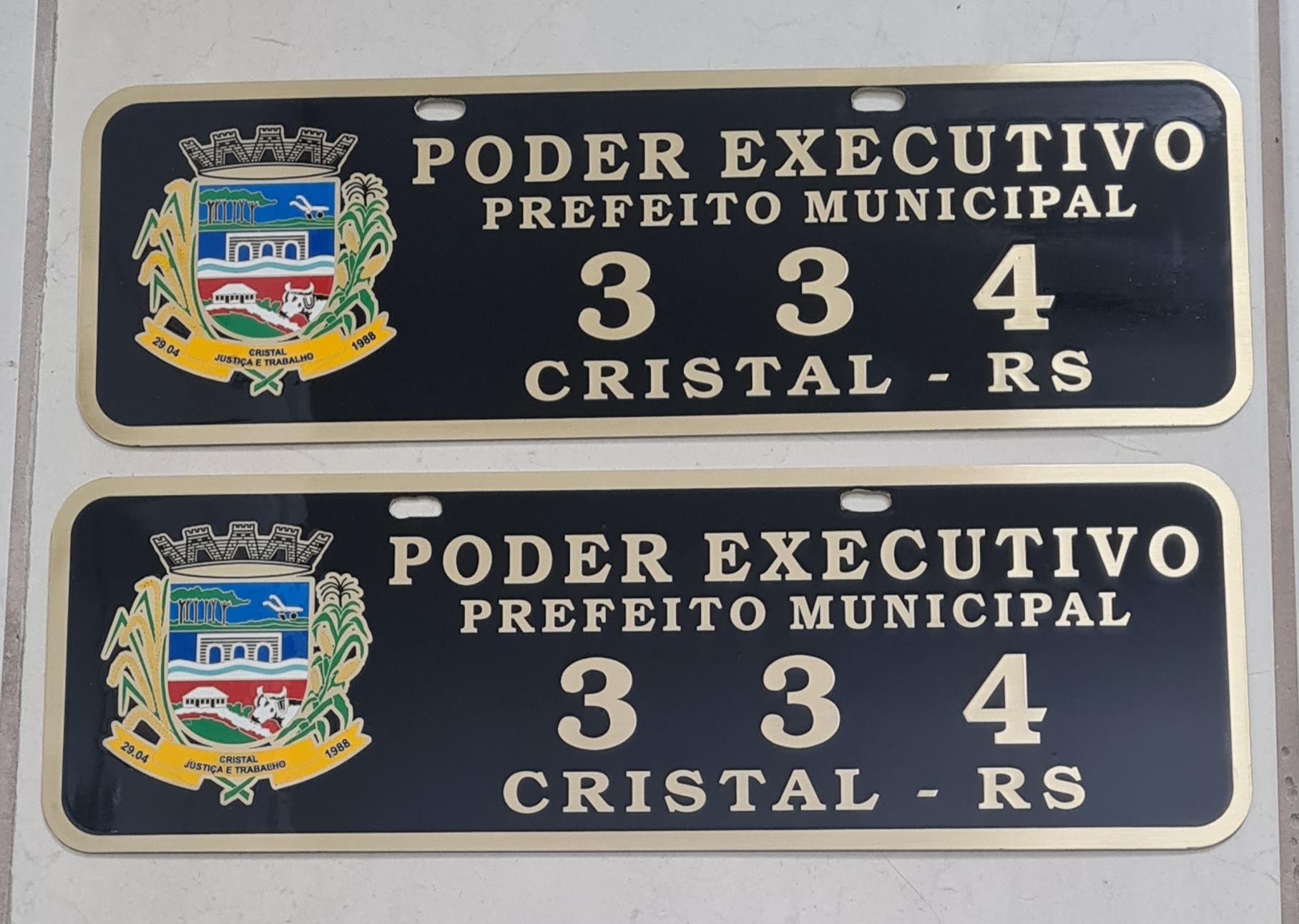 Placa de Carro em Bronze Fundido