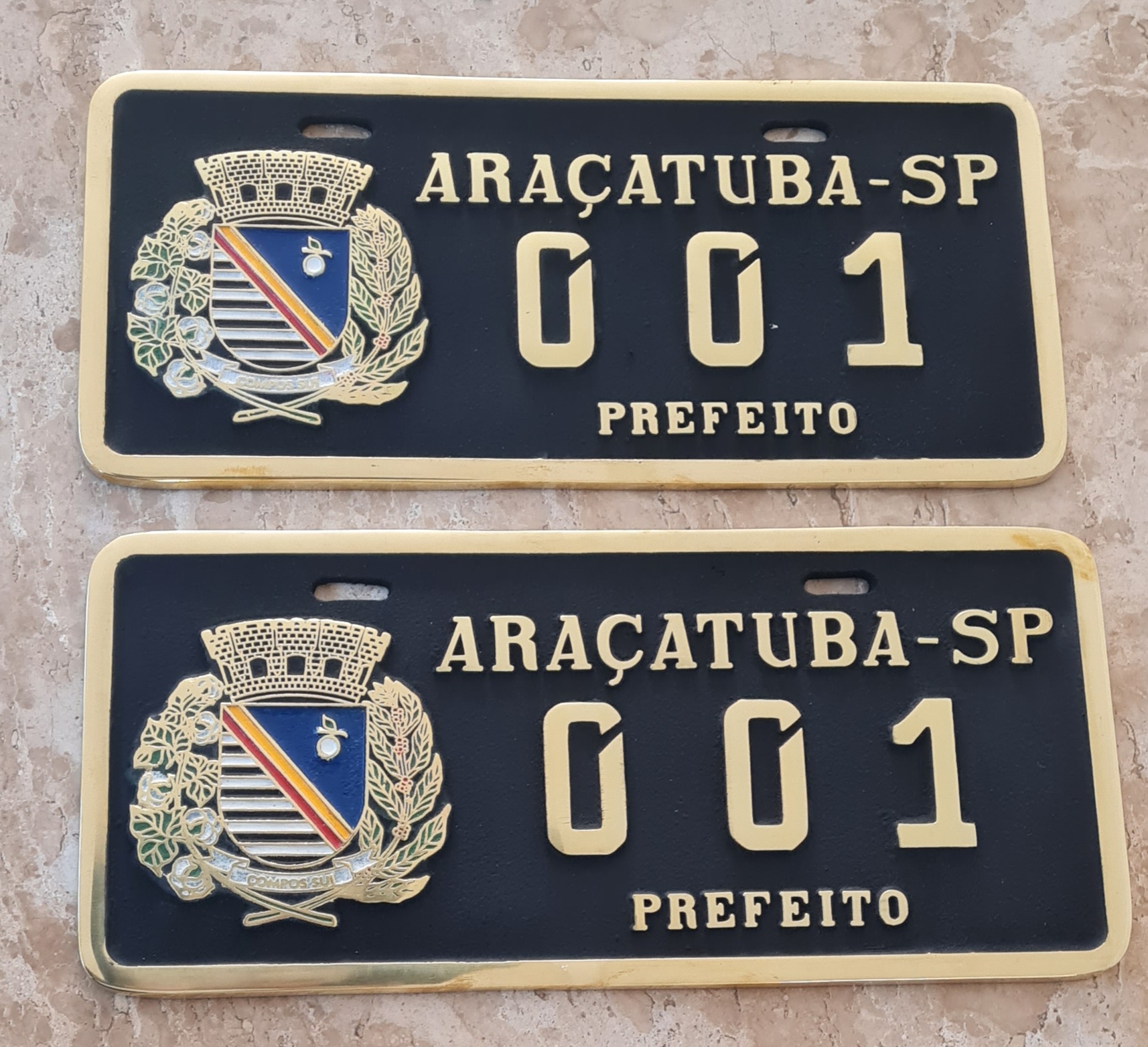 Placa de Carro em Bronze Fundido