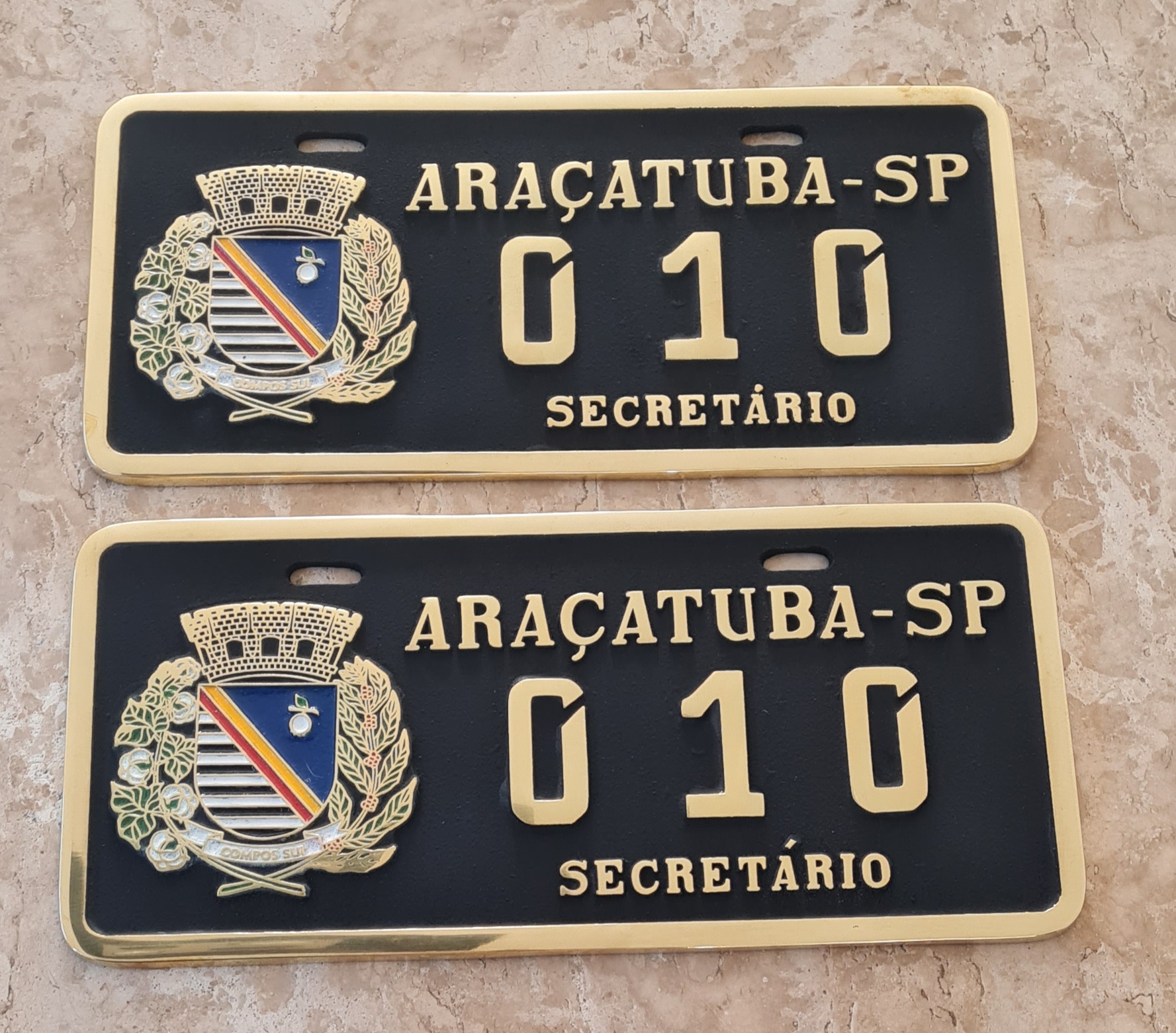 Placa de Carro em Bronze Fundido