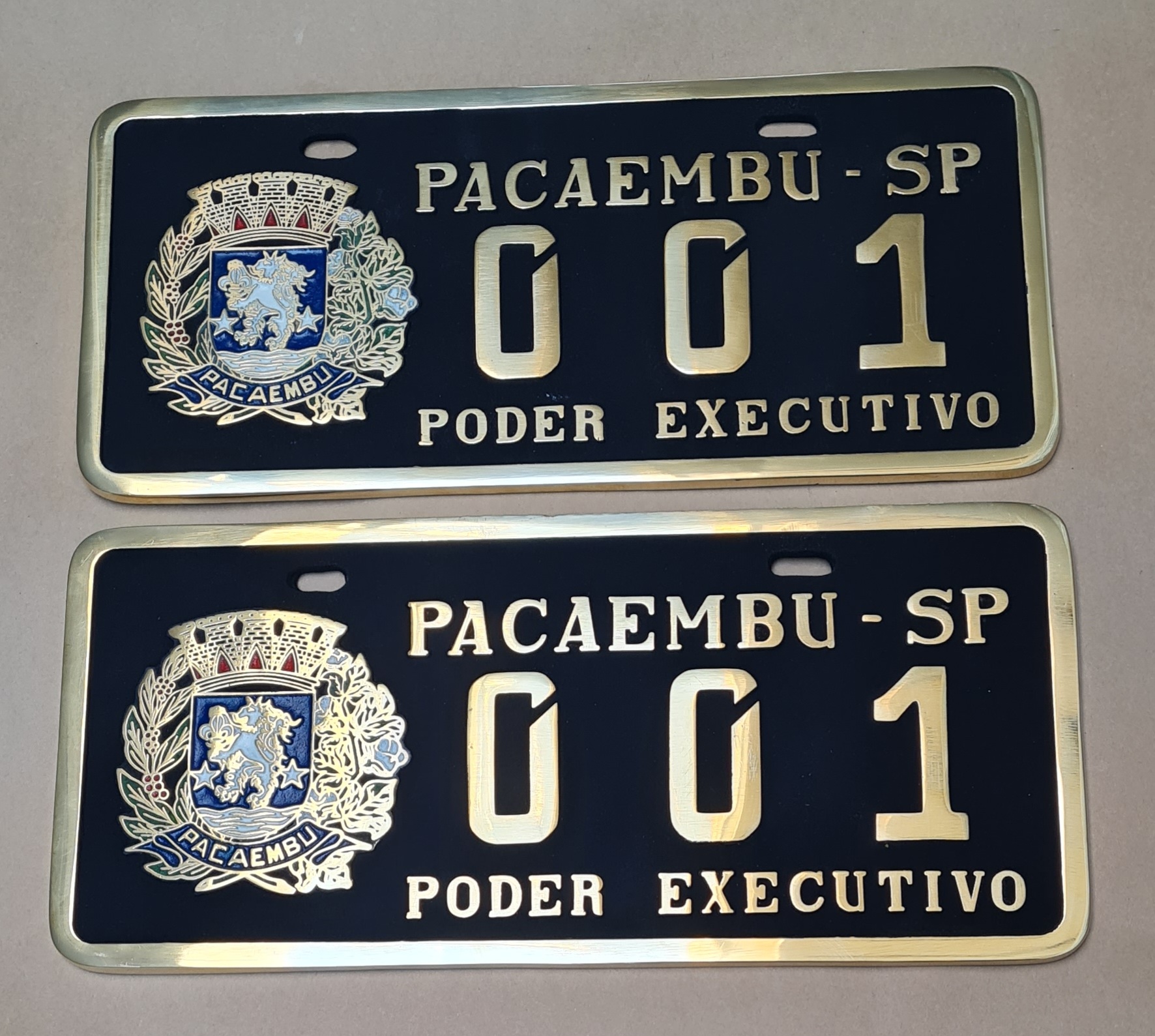 Placa de Carro em Bronze Fundido