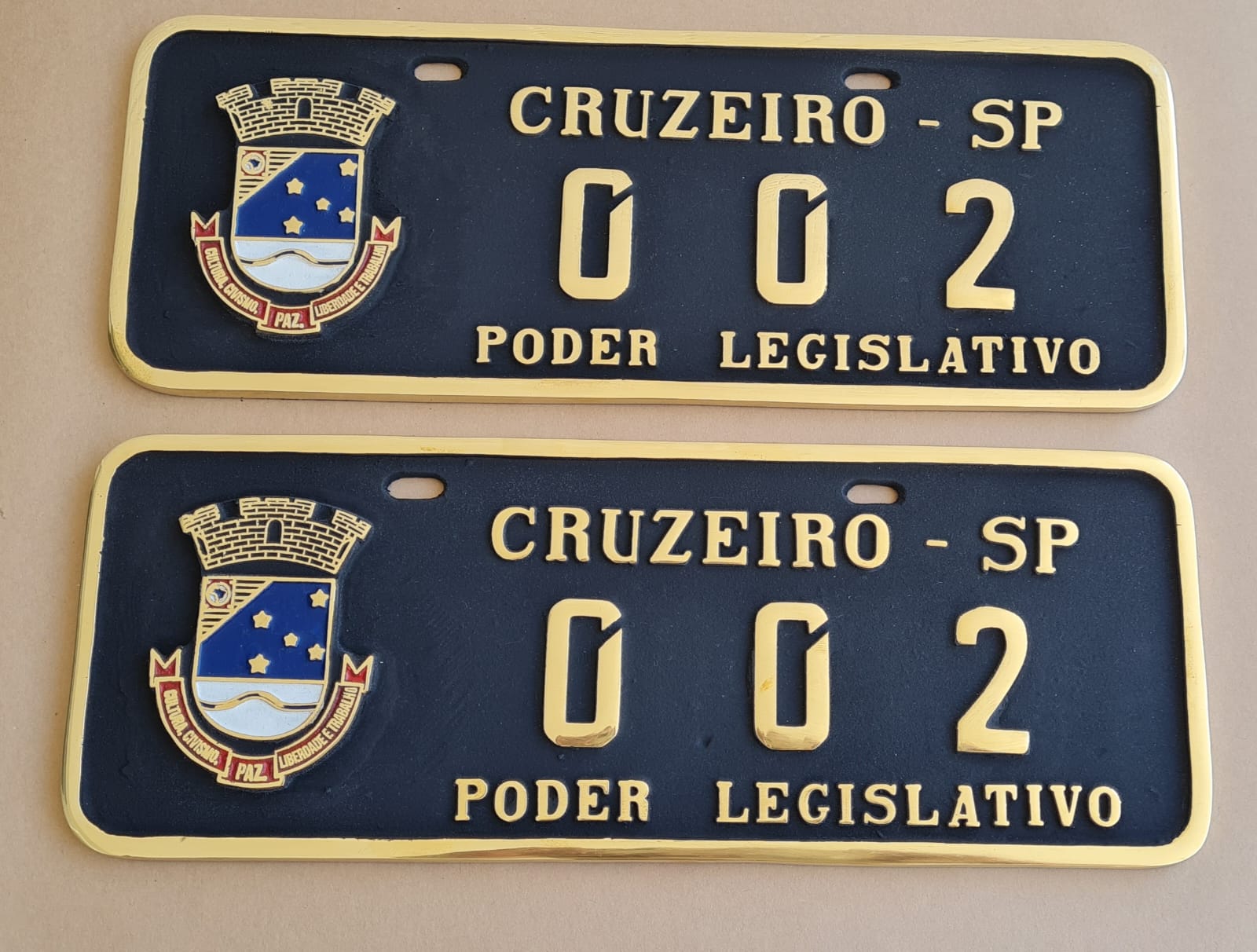 Placa de Carro em Bronze Fundido