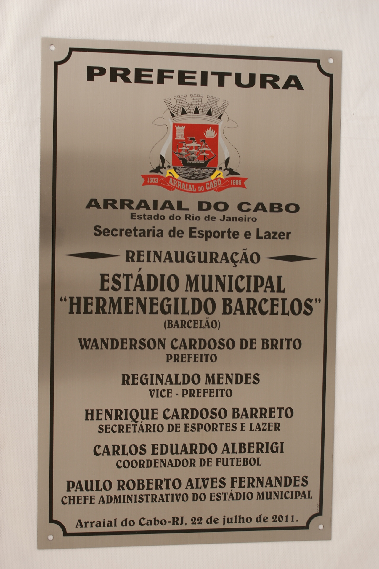 Placa de A�o Inox
