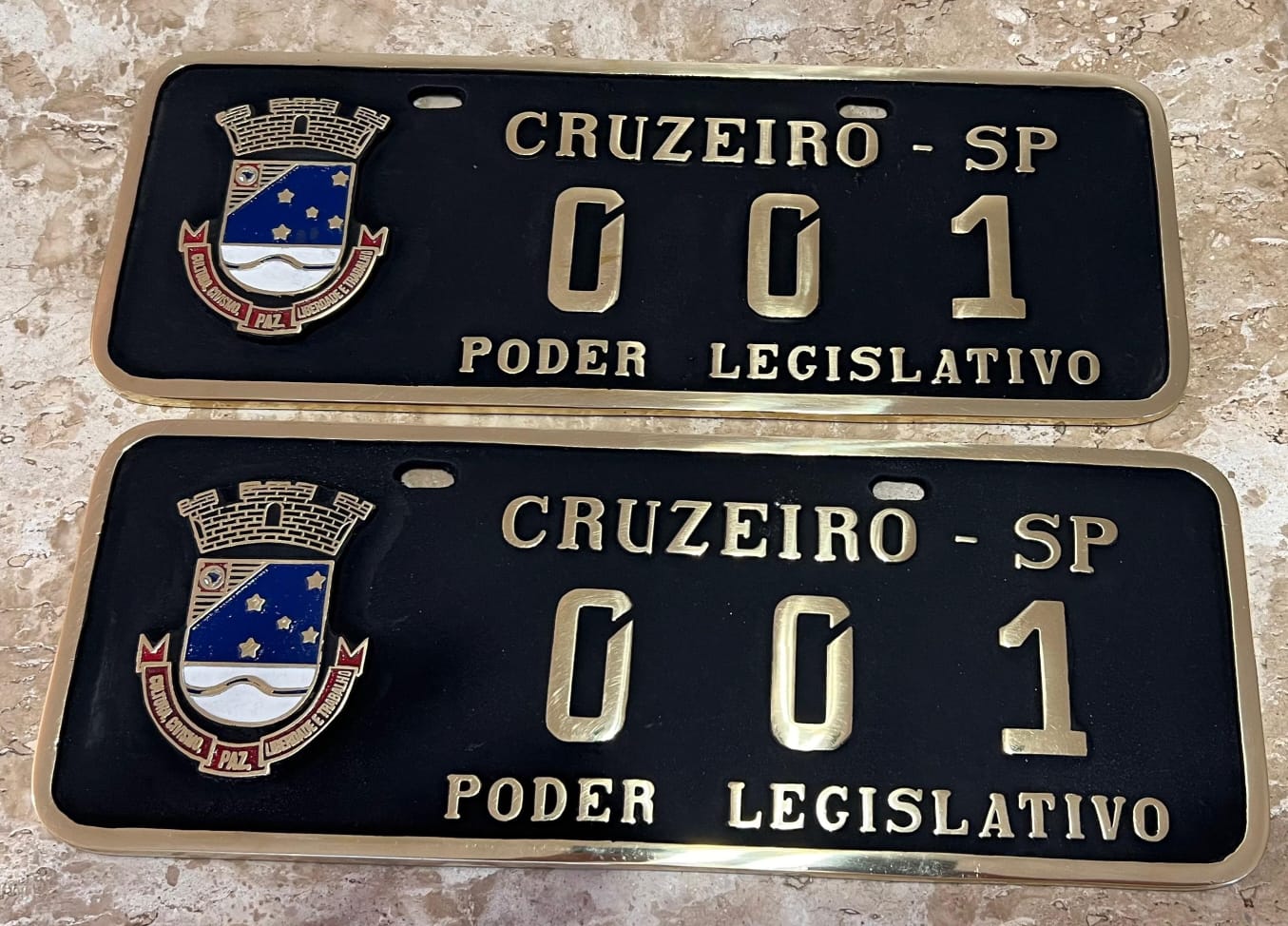 Placa de Veiculo Oficial em Bronze fundido